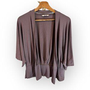 Three Dots Loose Fit Open Stretch Cardigan in Purple Womens MD